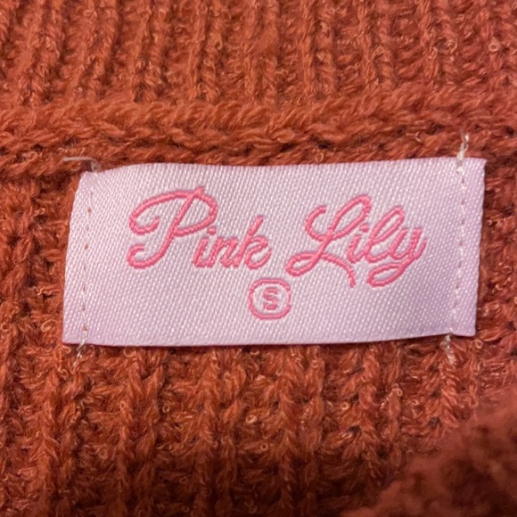 Small DREAMING AT DUSK SWEATER in RUST Orange by Pink Lily - Picture 5 of 6